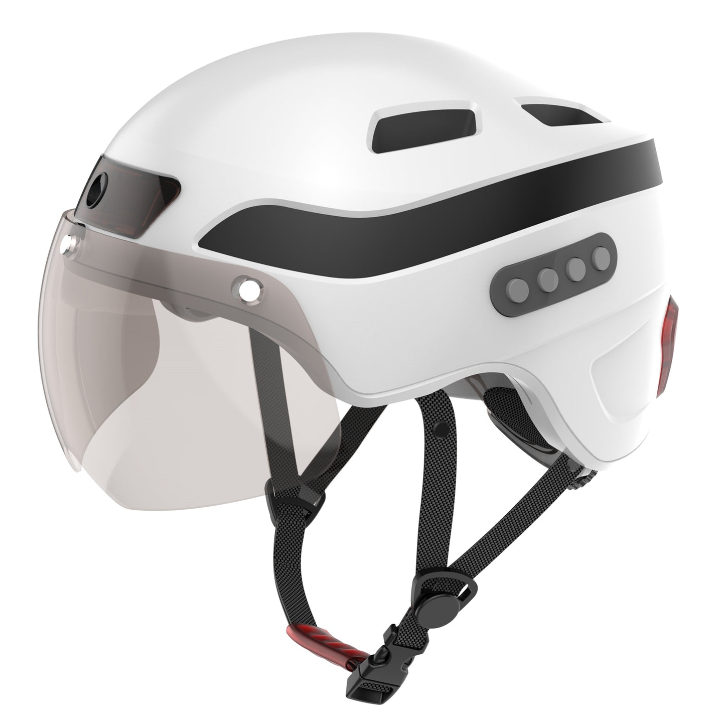 Casque intelligent avec appels Bluetooth améliorés HA03D, caméra enregistreur de conduite intégrée HD 1080P, visière amovible, clignotant arrière