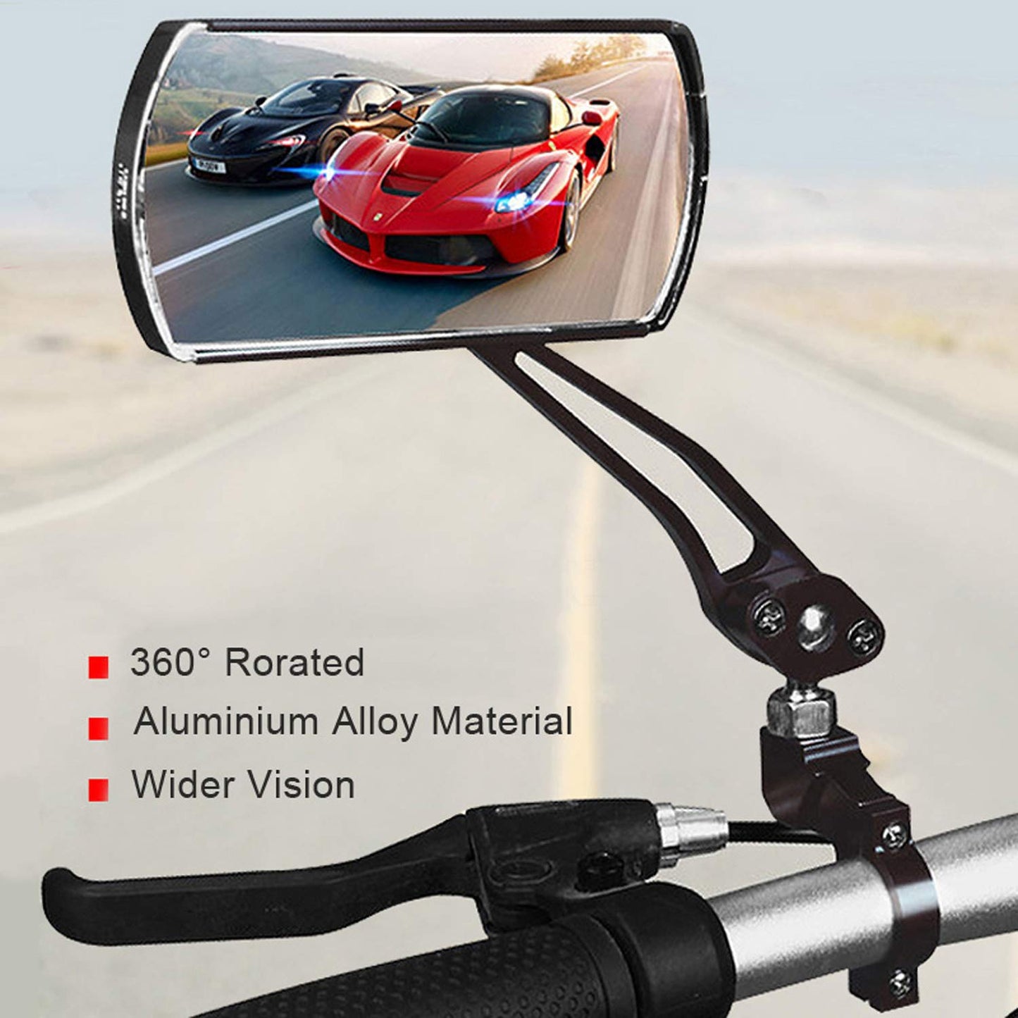 Rétroviseur de vélo Rétroviseur flexible de barre réglable Rétroviseur pour vélo de montagne Large Vision