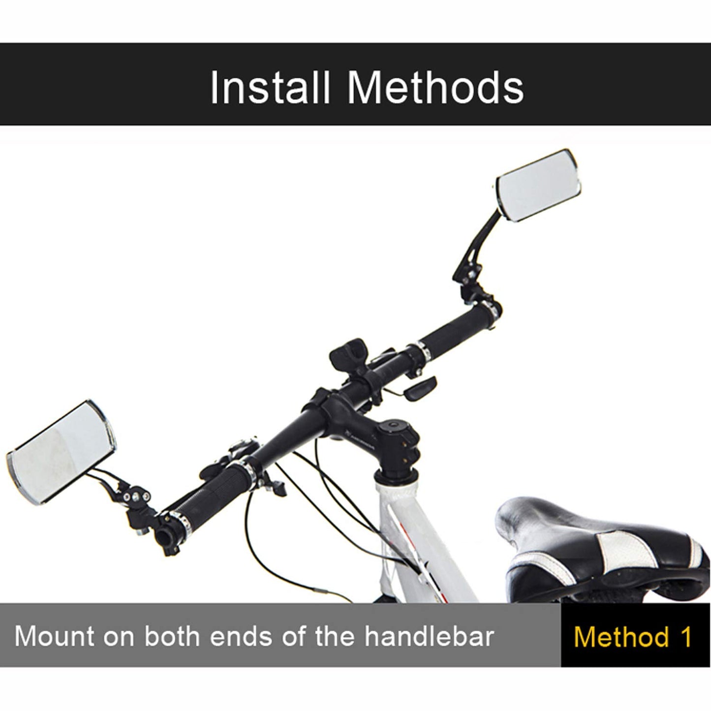 Rétroviseur de vélo Rétroviseur flexible de barre réglable Rétroviseur pour vélo de montagne Large Vision