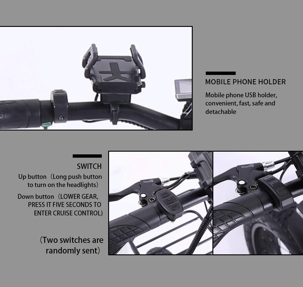 CMACEWHEEL T20 20 pouces 750W Vélo électrique, 4.0 Fat Tire Mountain Bike, 48V 15Ah Batterie, Front & Réar Disc Frein