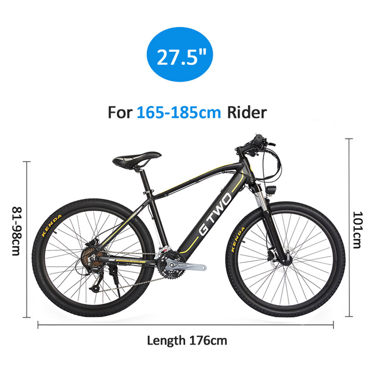 G2 27.5 Inch Mountain Bike 48V 9.6Ah Hidden Lithium Battery 350W Pedal Assist Electric Bicycle Lockable Suspension Fork