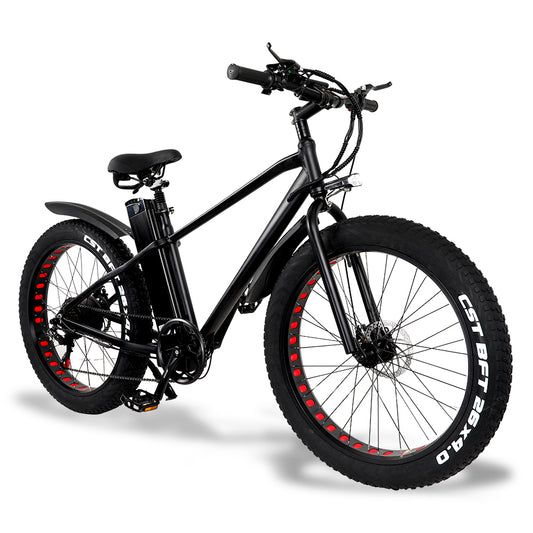 KS26 750W Powerful Electric Bike, 26 pouces 4.0 Fat Tire Mountain Bike, 48V 20Ah Battery, Front & Rear Disc Brake