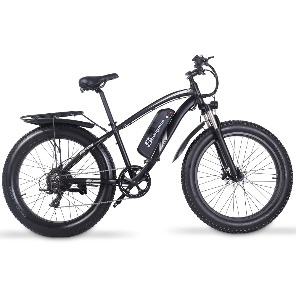 Shengmilo MX02S 26 pouces Vélo électrique 1000W Mens Mountain Bike Snow Bike 48V17Ah Lithium Battery 4.0 Fat Tire E-bike Hydraulic Disc Brake