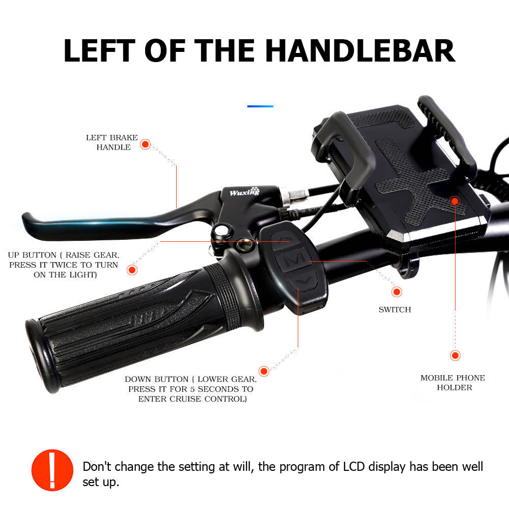 RX20 750W Bicycle électrique pliant 20*4.0 Fat Tire Mountain Bike 48V Suspension complète E-bike