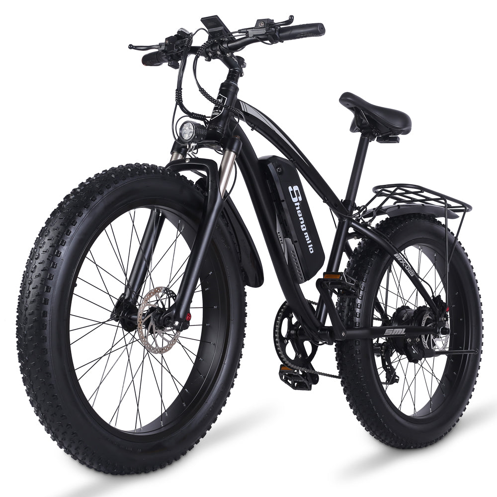 Shengmilo MX02S 26 pouces Vélo électrique 1000W Mens Mountain Bike Snow Bike 48V17Ah Lithium Battery 4.0 Fat Tire E-bike Hydraulic Disc Brake