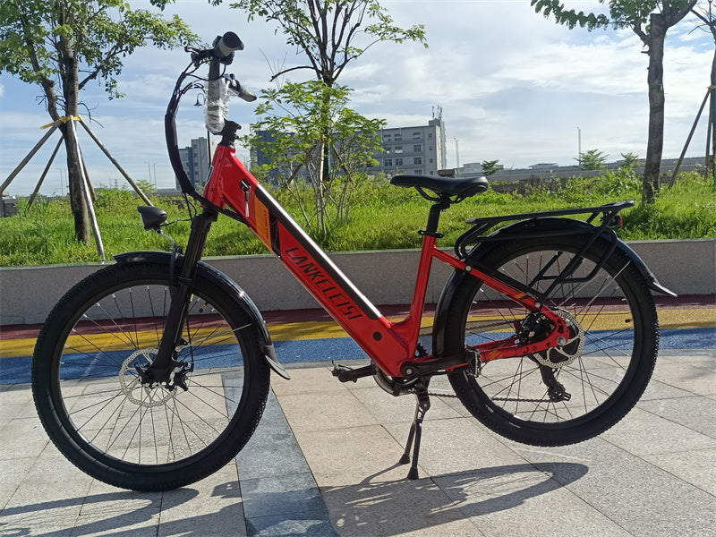 ES500 Pro 500W 48V 16Ah 130Km Rezistență 24 inci Motor fără perii Bicicletă electrică urbană Frâne cu două discuri 32 km/h Viteză maximă City Bik