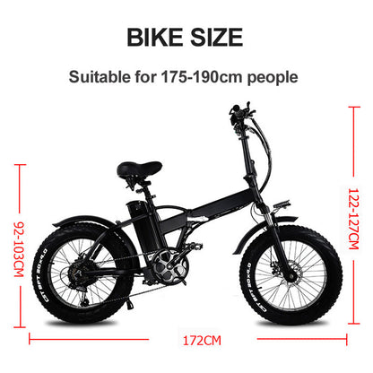 GW20 Enhanced Edition 1000W Motor 20 Inch Electric Folding Bike, 48V 20Ah Lithium Battery, 4.0 Fat Tire Snow Bike, Power Assist Sand Bicycle