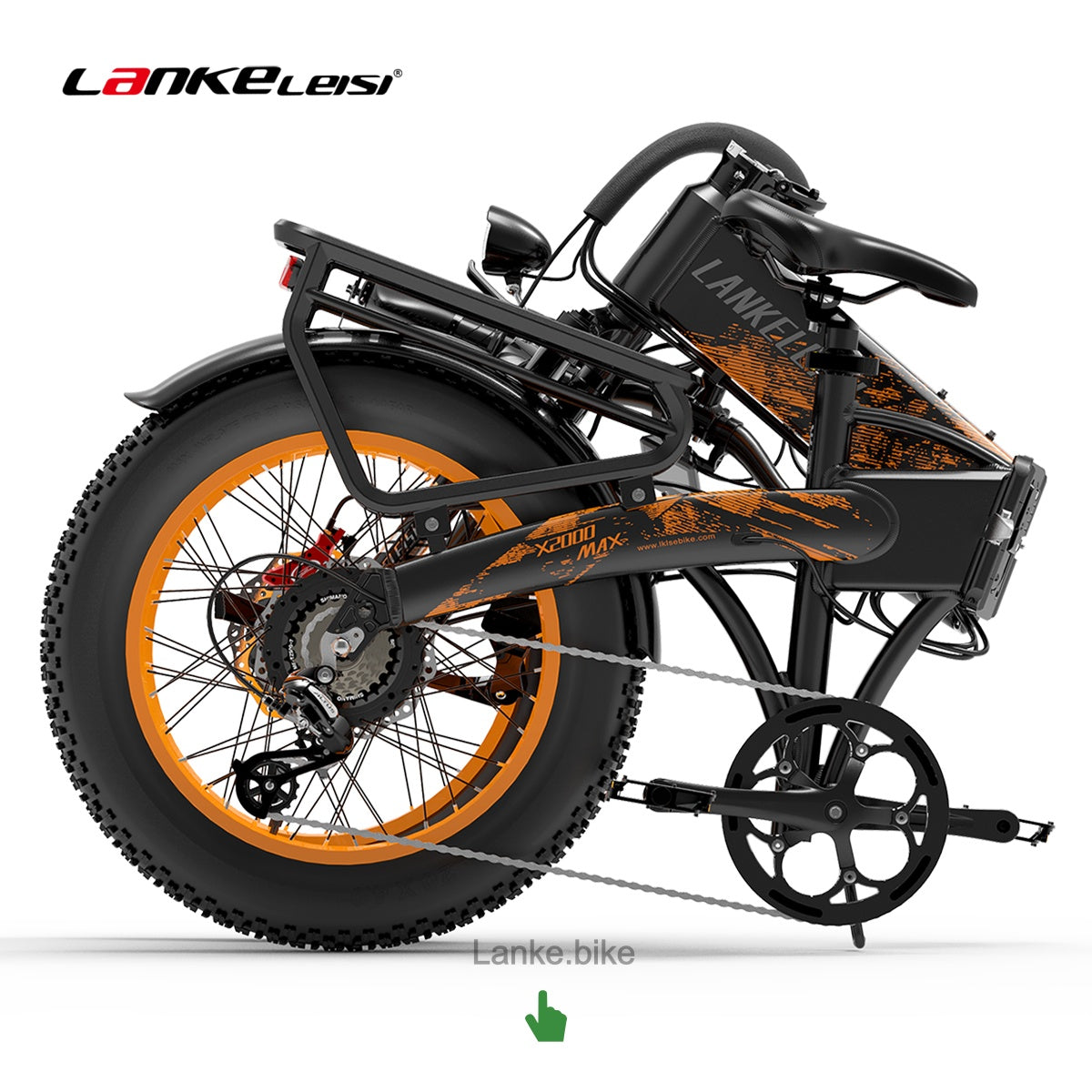 LANKELEISI X2000 MAX Dual-Motor Folding Electric Fat Bike – 1000W Per Motor (2000W Combined, EU: 250W Per Motor), 48km/h Top Speed, 48V 20Ah Samsung Battery, 130 km Range, 20" Fat Tires