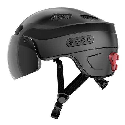 Casque intelligent avec appels Bluetooth améliorés HA03D, caméra enregistreur de conduite intégrée HD 1080P, visière amovible, clignotant arrière
