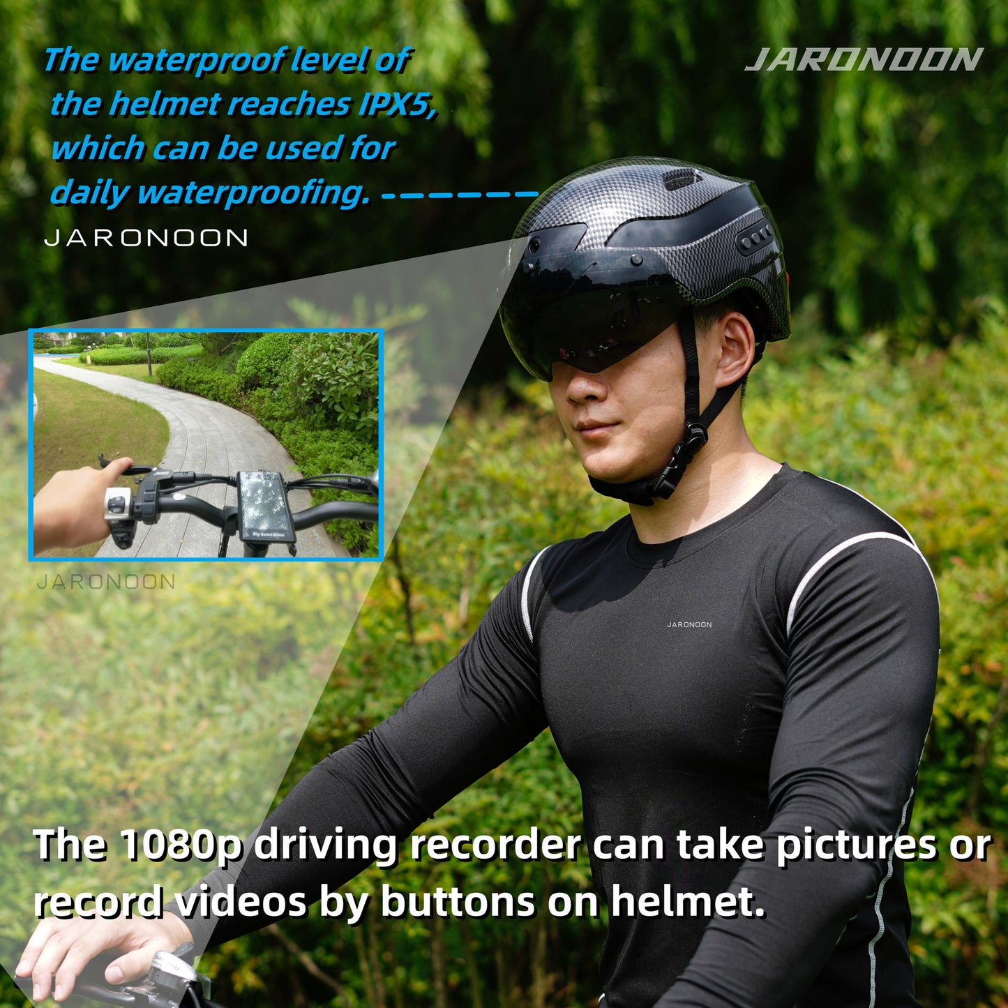 HA03D Upgraded Bluetooth Calling Smart Helmet with 1080P HD Built-in Driving Recorder Camera, Detachable Visor,Turn Signal Taillight