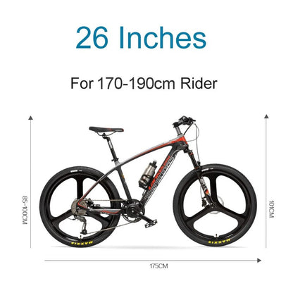 S600 26'' Electric Bike Carbon Fiber Frame 400W Mountain Bike, Torque Sensor System, Oil and Gas Lockable Suspension Fork