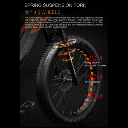 Lankeleisi RV800 PLUS 48V 15Ah Vélo électrique à la mode 26 pouces 7 Vitesse Transmission jusqu'à 52Km/h Front > Arrière hydraulique Disc Brake