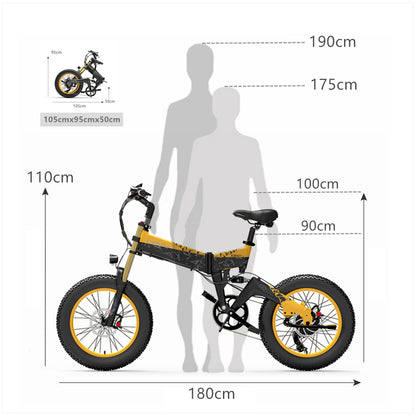 X3000plus Air front fork 20 Inch 4.0 Fat Tire Snow Bike,with 48V 17.5Ah Big Capacity Battery, 1000W Brushless Motor, Full Suspension, Upgraded Front Fork