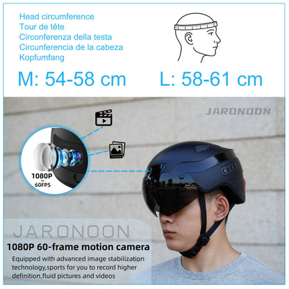 Casque intelligent avec appels Bluetooth améliorés HA03D, caméra enregistreur de conduite intégrée HD 1080P, visière amovible, clignotant arrière