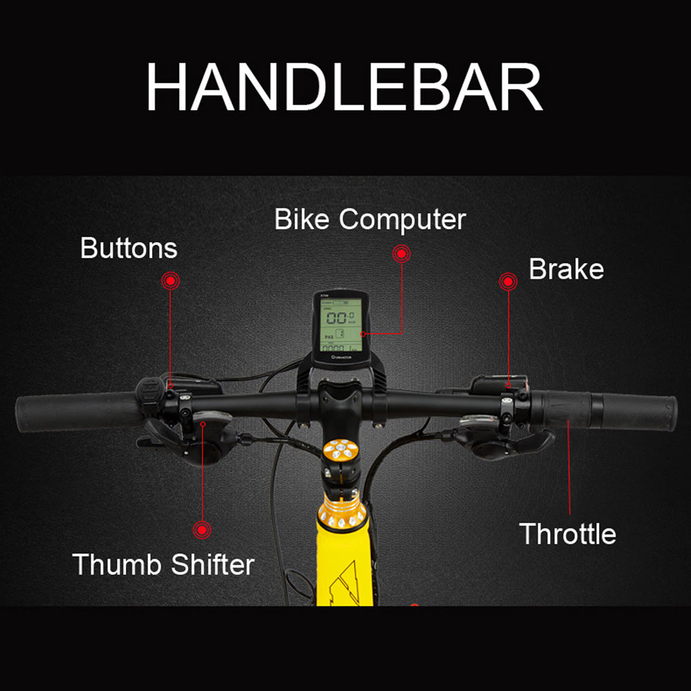 Lankelei T750 5-Grade Pedal Assist Power System Electric Fat Tire Bike, 26*4.0 Snow Tire Wheel, Both Disc Brake, Built-In Large Capacity Removable Battery (ang.)