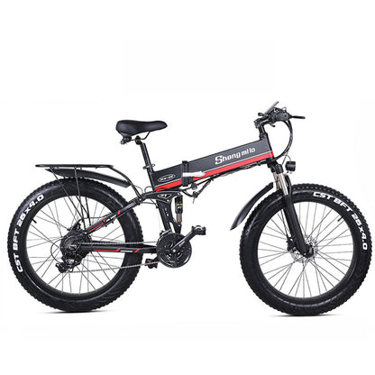 MX01 26 pouces pliant vélo électrique, 48V 1000W Moteur puissant, Montagne Bike Fat Bike, 5 niveaux d'aide à la pédale