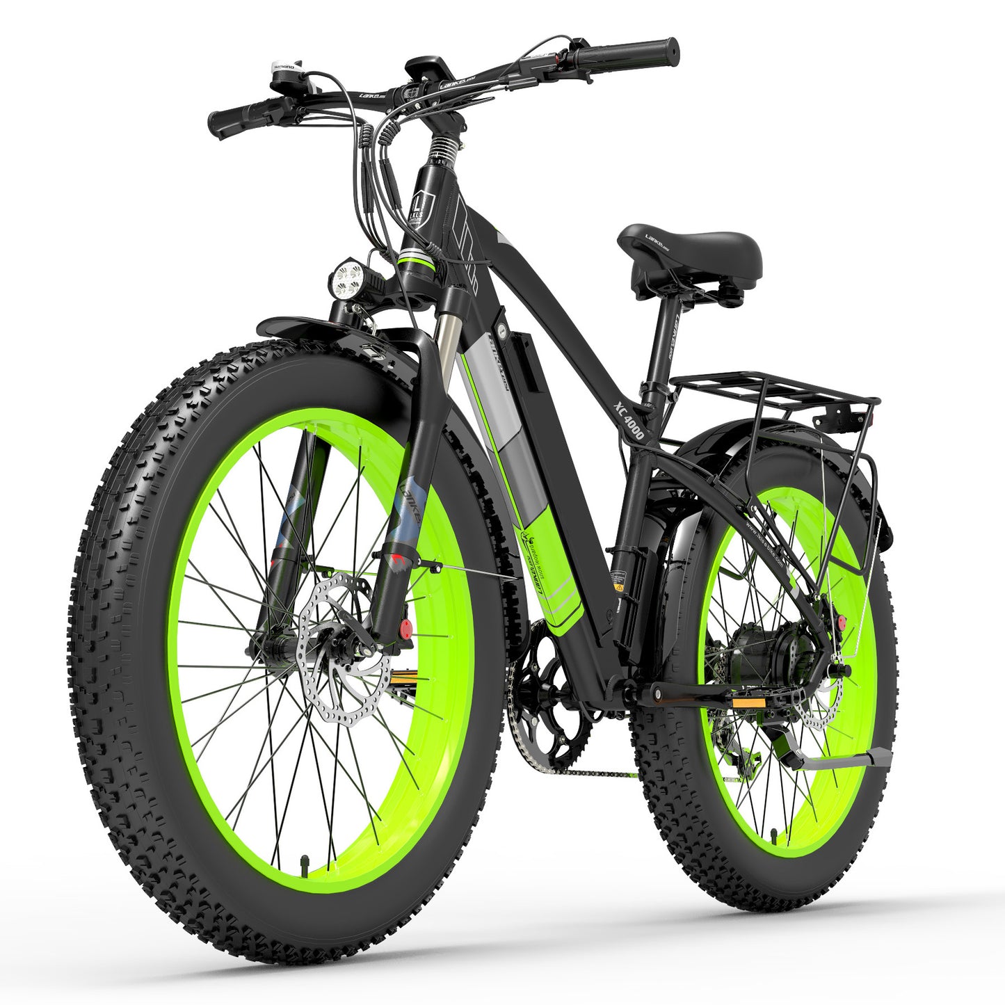 Lankeleisi XC4000 1000W 48V 15Ah Bicicleta eléctrica, Bicicleta de nieve de 26 pulgadas Bicicleta de neumático grueso, Freno de disco hidráulico delantero y trasero