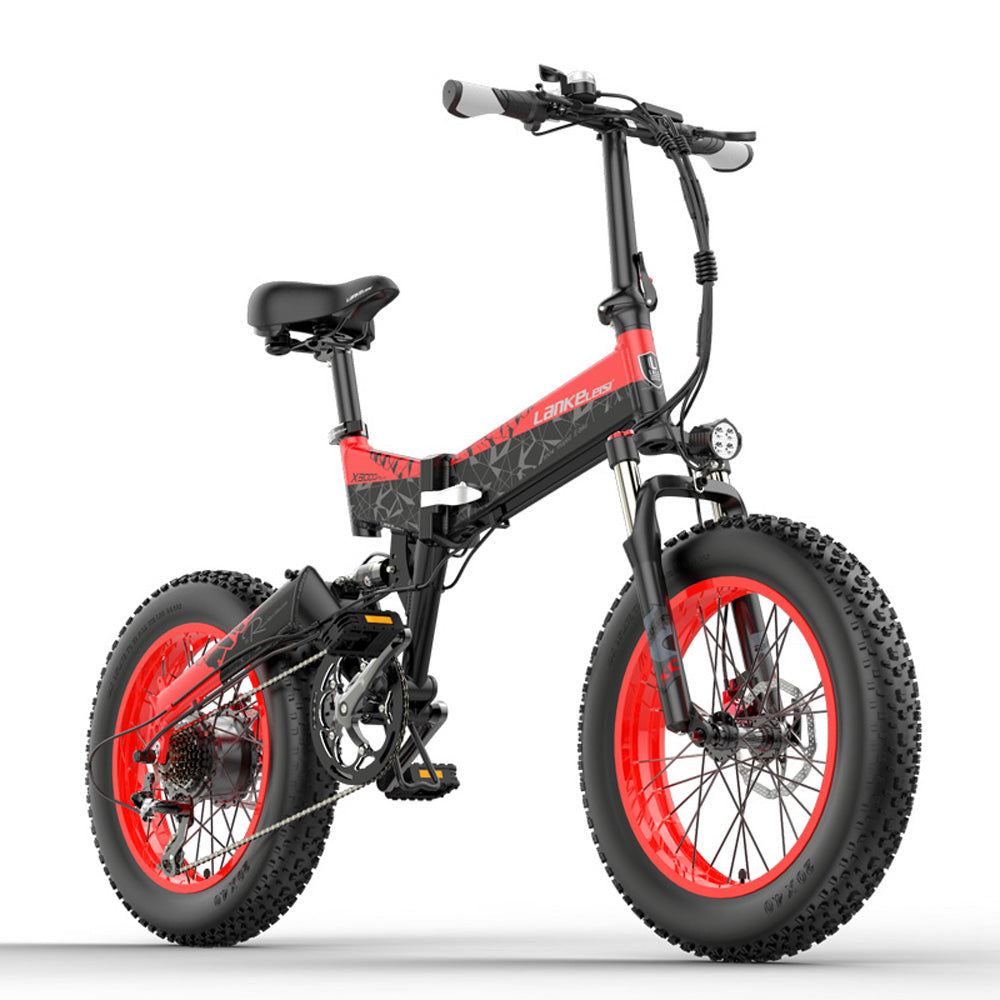 Lankeleisi X3000plus 1000W pliant E-bike 48V 14.5A/17.5A Vélo électrique de neige 20 pouces Mountain Bike Front > Suspension complète