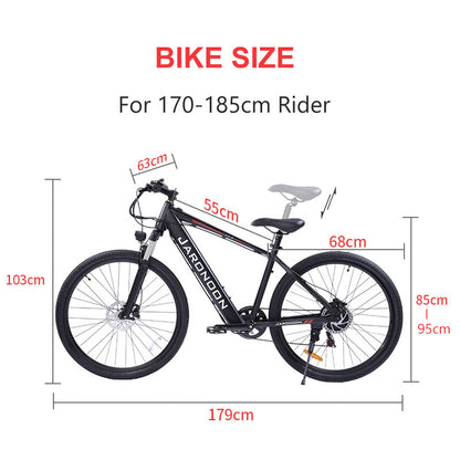 F1 27.5 Inch Electric Mountain Bike, 500W Motor 48V 10Ah/15Ah Grande capacité Batterie intégrée, Fourche de suspension de printemps d'huile, hydraulique Disc Brake