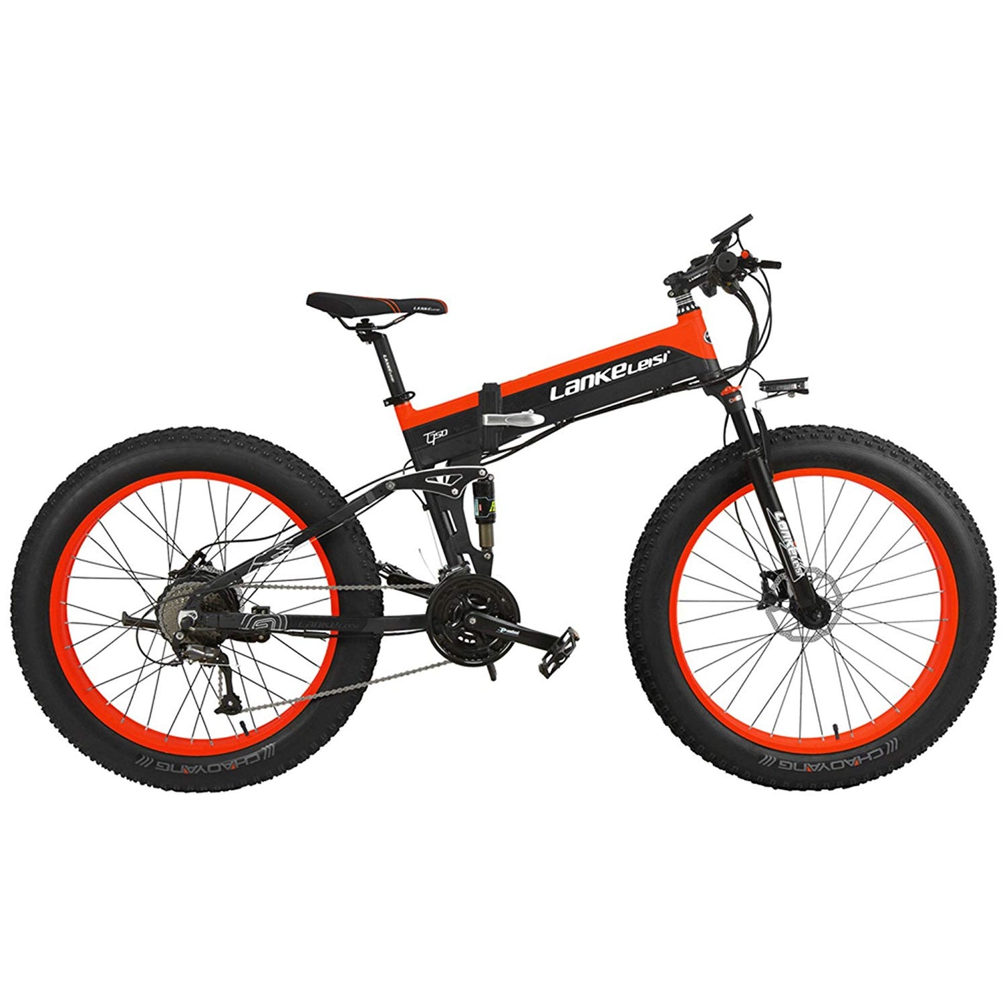 Lankelei T750 5-Grade Pedal Assist Power System Electric Fat Tire Bike, 26*4.0 Snow Tire Wheel, Both Disc Brake, Built-In Large Capacity Removable Battery (ang.)