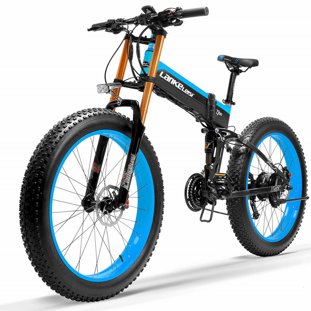 Lankeleisi XT750Plus 1000W Powerful Electric Fat Tire Bike, 5 Level Pedal Assist, 48V 14.5A/17.5A Batterie Lithium de grande capacité, adopter Double épaule suspension de descente