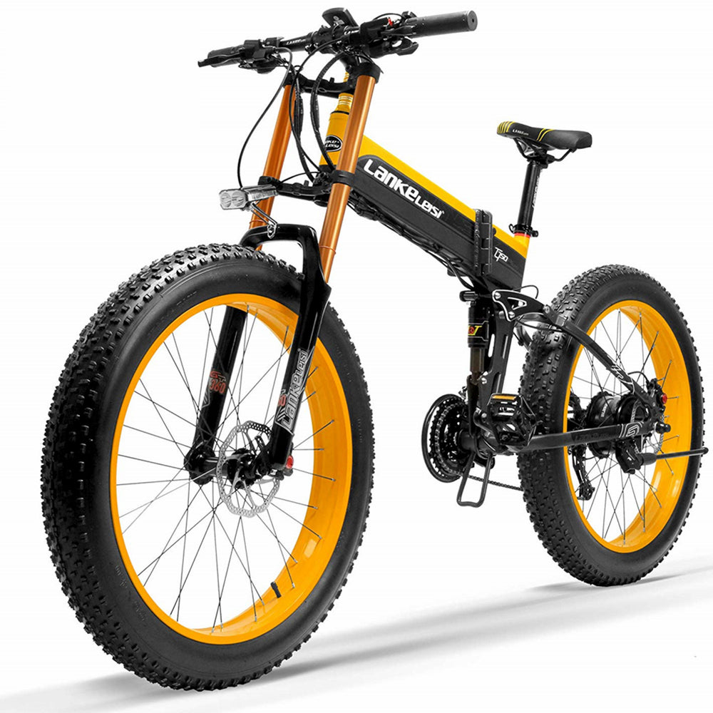 Lankeleisi XT750Plus 1000W Powerful Electric Fat Tire Bike, 5 Level Pedal Assist,  48V 14.5A/17.5A Large Capacity Lithium Battery, adopt Double shoulder suspension downhill fork