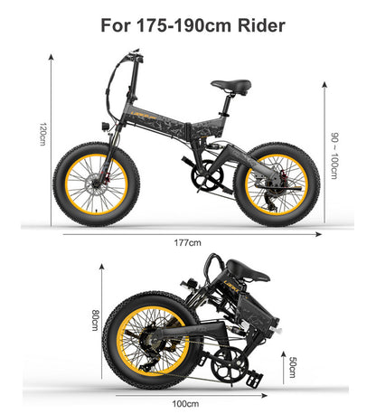 Lankeleisi X3000plus 1000W pliant E-bike 48V 14.5A/17.5A Vélo électrique de neige 20 pouces Mountain Bike Front > Suspension complète