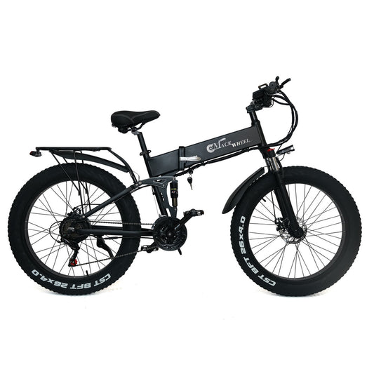 X26 Adult Folding Electric Bike 26 inch Fat Tire Mountain Bike 750W 48V 10Ah Battery (ang.)