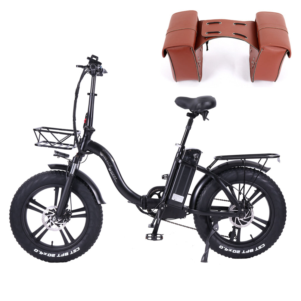 Y20 IW One-Piece Rims 750W 20X4.0 Inch Folding Fat Tire Bike, Front & Rear Disc Brakes, Large Capacity Battery