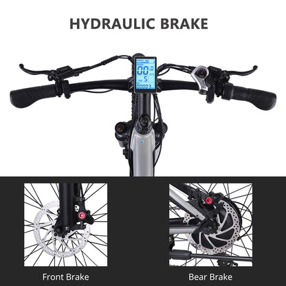 M90 Adulte Electric Bike 29 pouces Mountain Bike 48V 17Ah Batterie de lithium amovible Front > Arrière hydraulique Brake