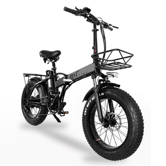 GW20 750W 20 pouces vélo de pliage électrique, 4.0 Fat Tire, 48V Batterie de lithium puissante, moto de neige, moto assistée