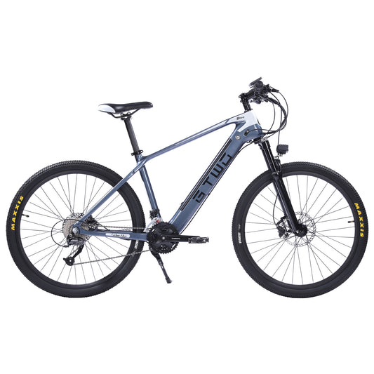 27.5 Inch Electric Carbon Fiber Bike, adpopt 350W / 500W Motor, Air Shock Absorber Front Fork, 27 Speed Mountain Bicycle